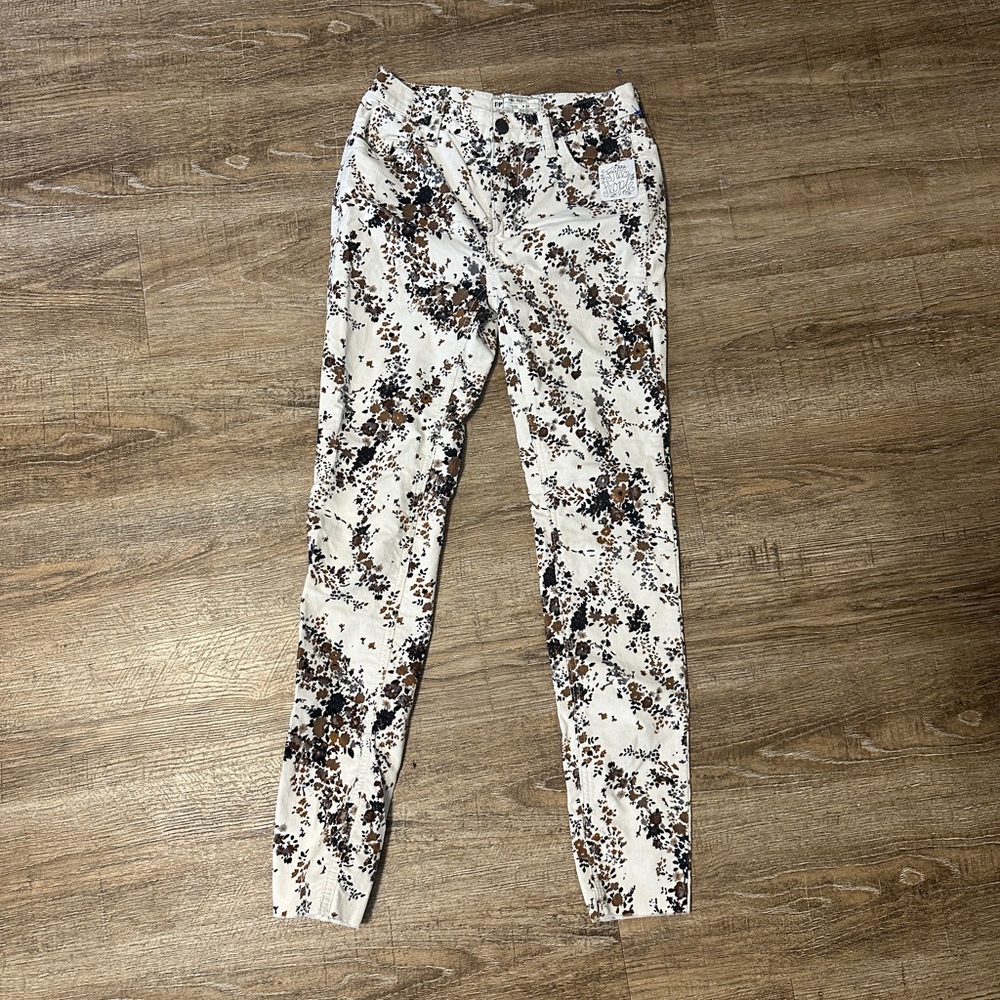 Free People Corduroy Floral Skinny Pants -NWT